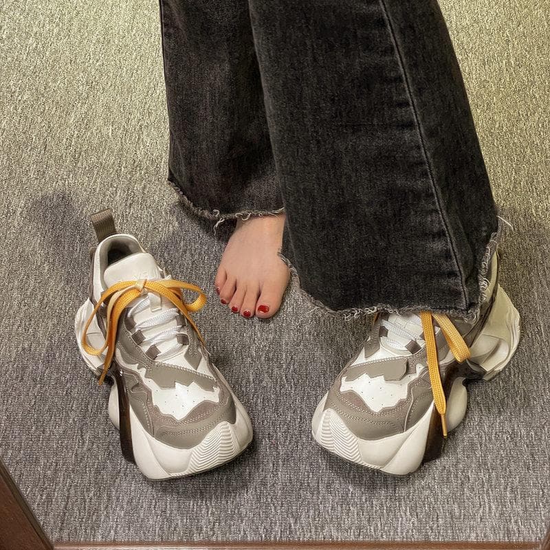 Student Soft Girl Sneakers Female Spring New Pink Daddy Shoes Female Retro Trendy Shoes 40 brown