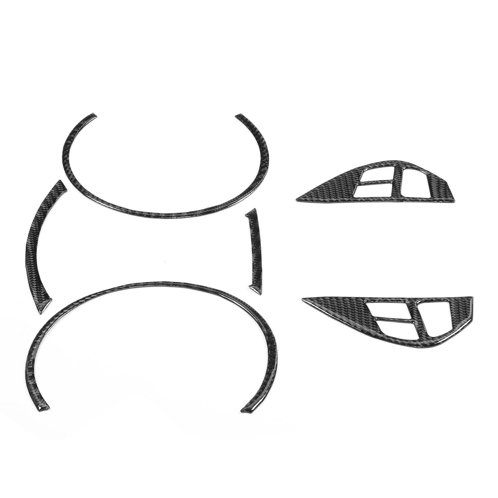 6Pcs Speedometer Frame Trim Steering Wheel Button Decor Carbon Fiber Cover Fit for Mitsubishi