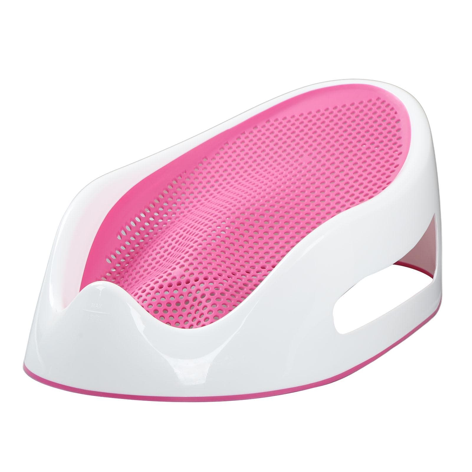 Baby Bath Support TPE Soft Silicone Safe Comfortable Infant Bath Tub Lying Support Bracket for pink