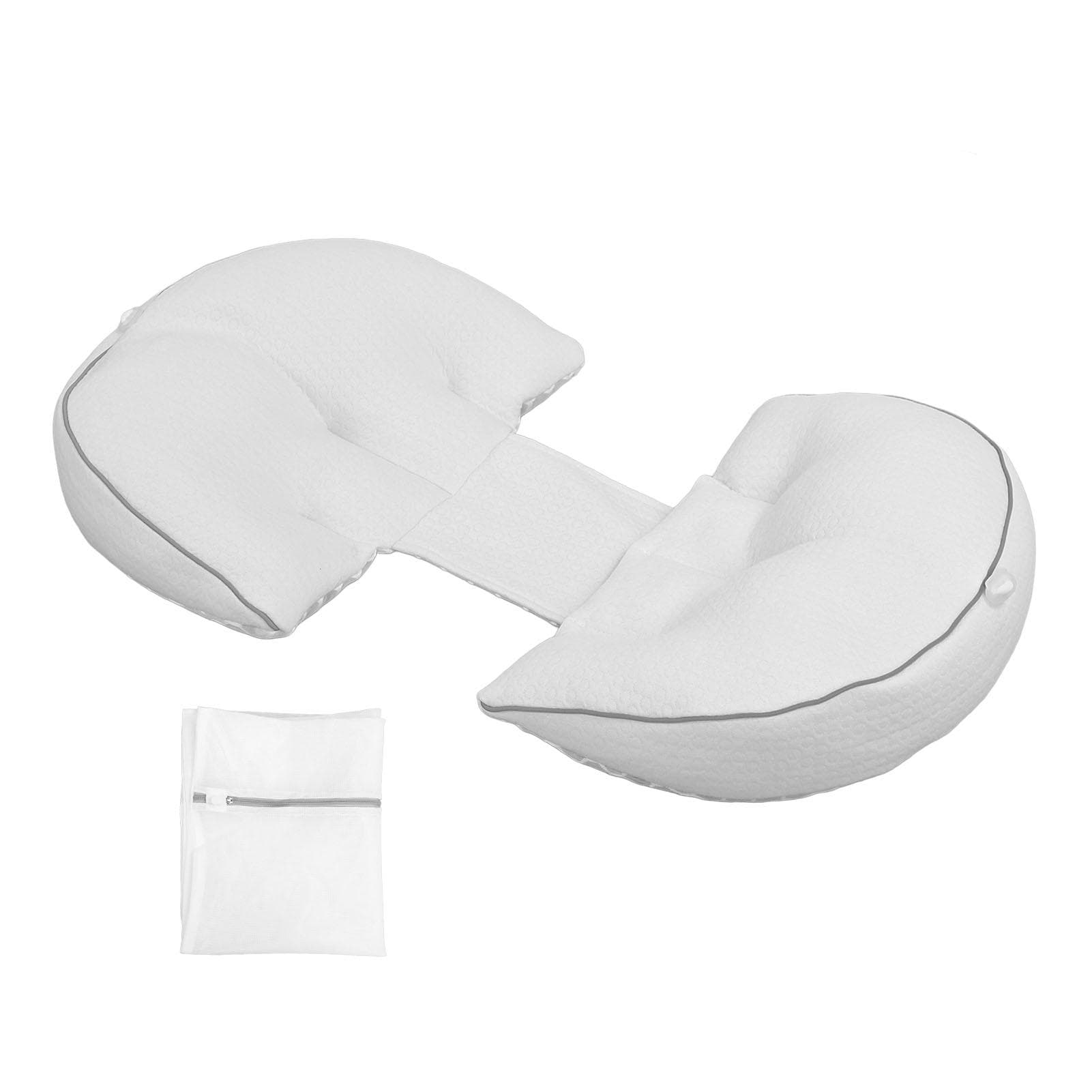 Side Sleeper Pregnancy Pillow Adjustable Soft Breathable Comfortable Maternity Body Pillow Support white