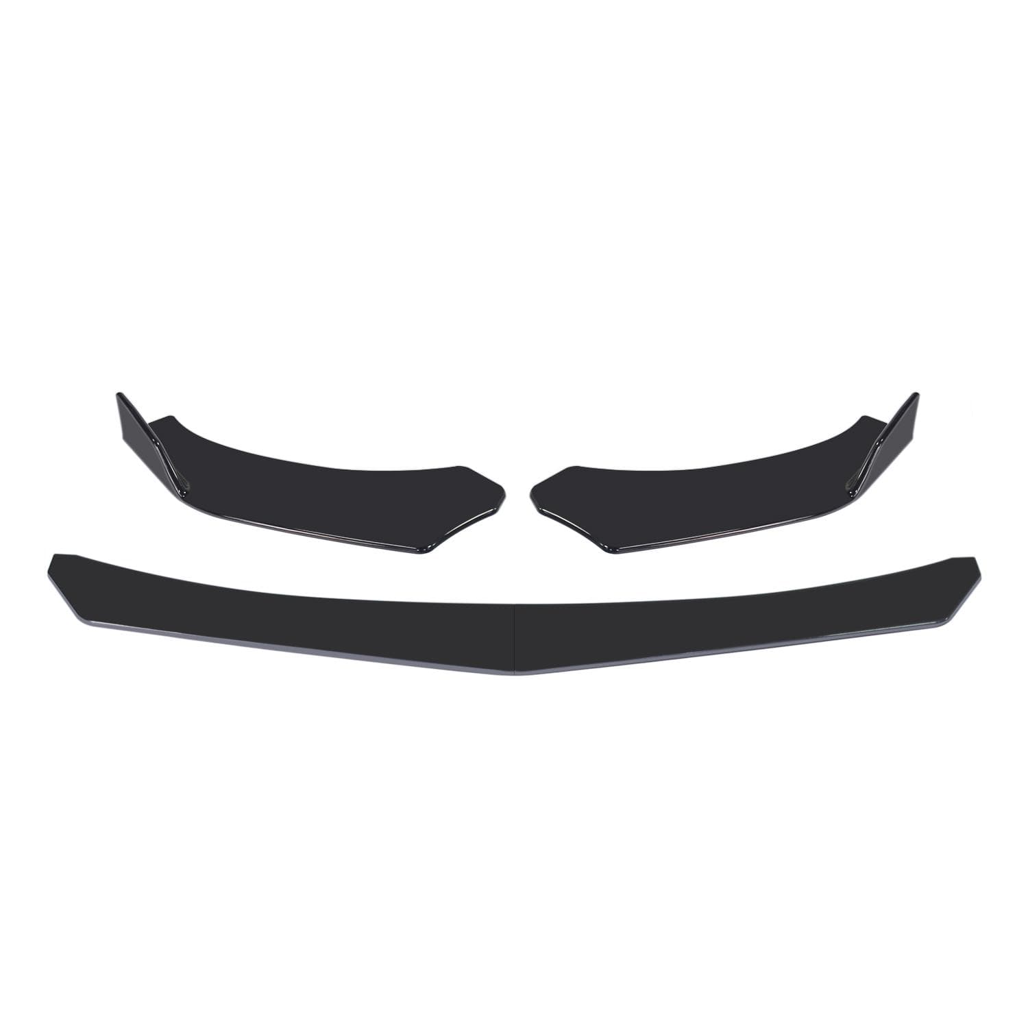4 Pieces Car Front Bumper Lip Body Kit Spoiler Splitter ABS Bumper Canard Lip Splitter Universal black