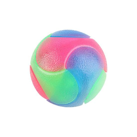 Pet Elastic Toy Ball Good Toughness Glowing Bite Resistant Flashing Bounce Pet Companion L multicolour