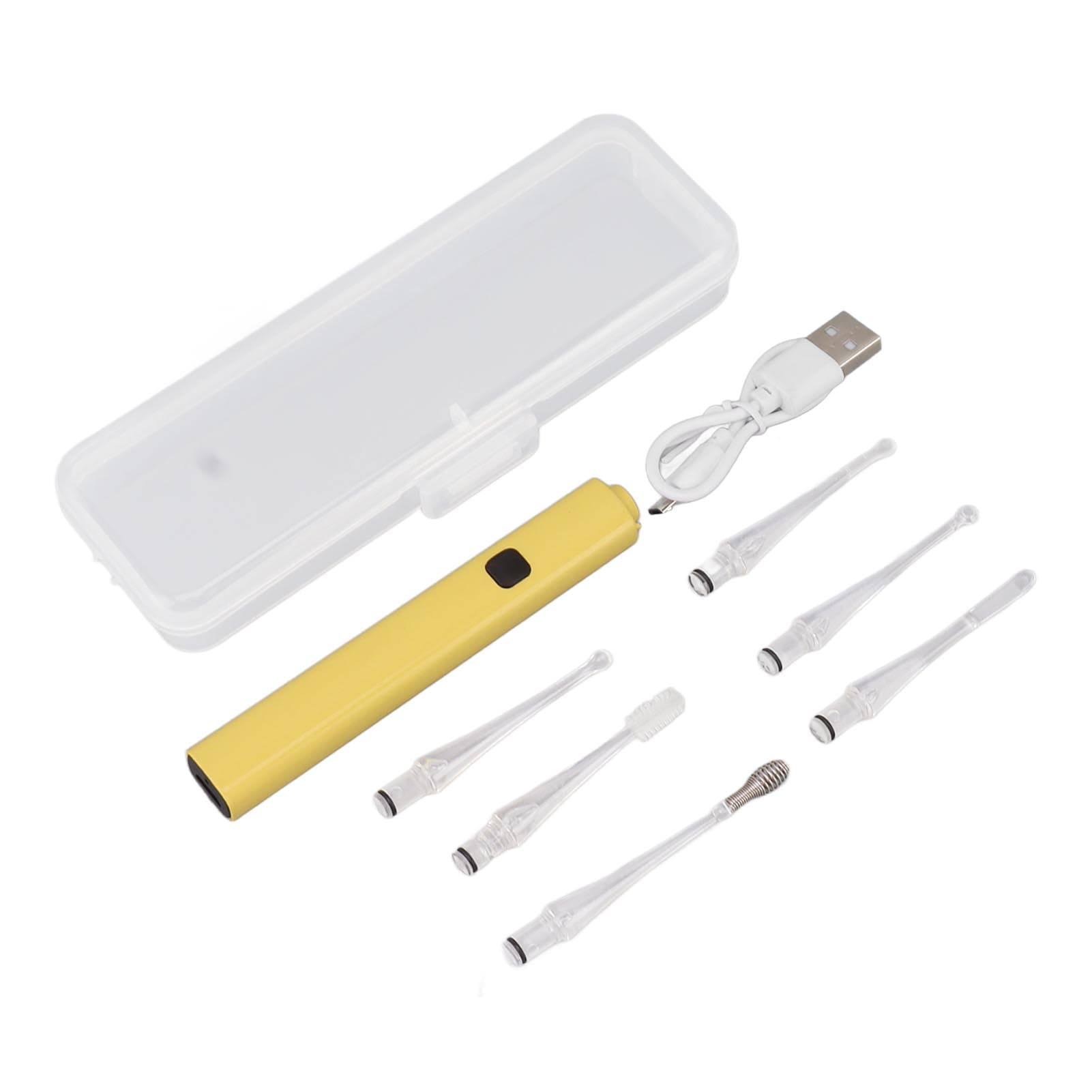 Ear Spoon 6 Ear Spoon Tips USB Rechargeable White LED Light Ear Wax Cleaner Removal Tool for