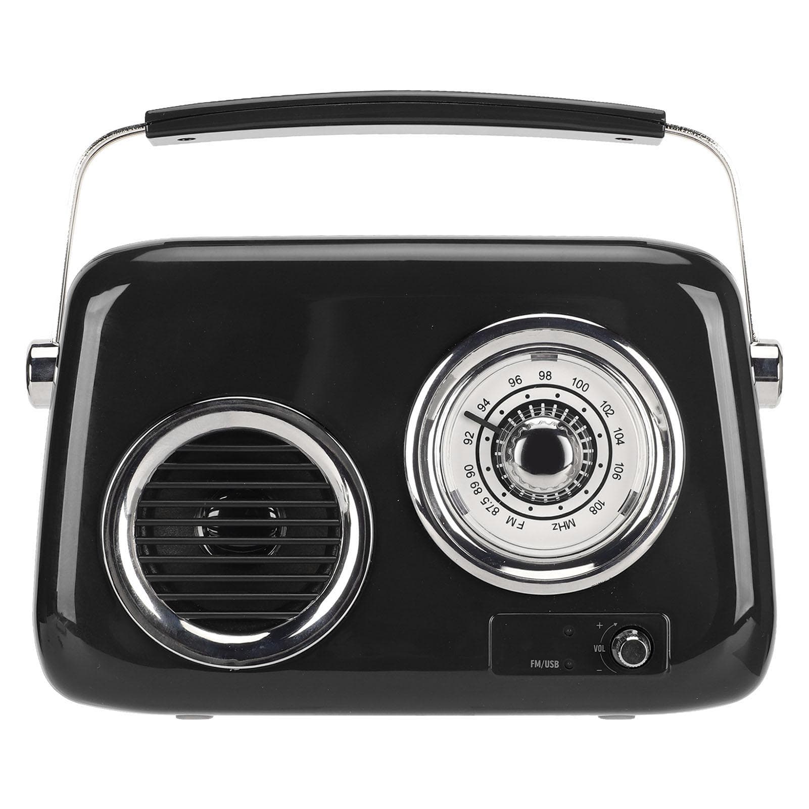Retro Radio Bluetooth Speaker Portable Handheld HiFi Stereo Sound Cute Old Fashion Style Radio black