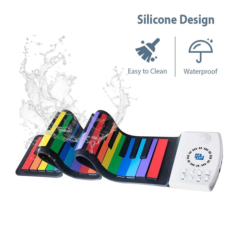 49 Key Roll Up Keyboard Piano Portable and Foldable Digital Piano Keyboard with Rechargeable multicolour