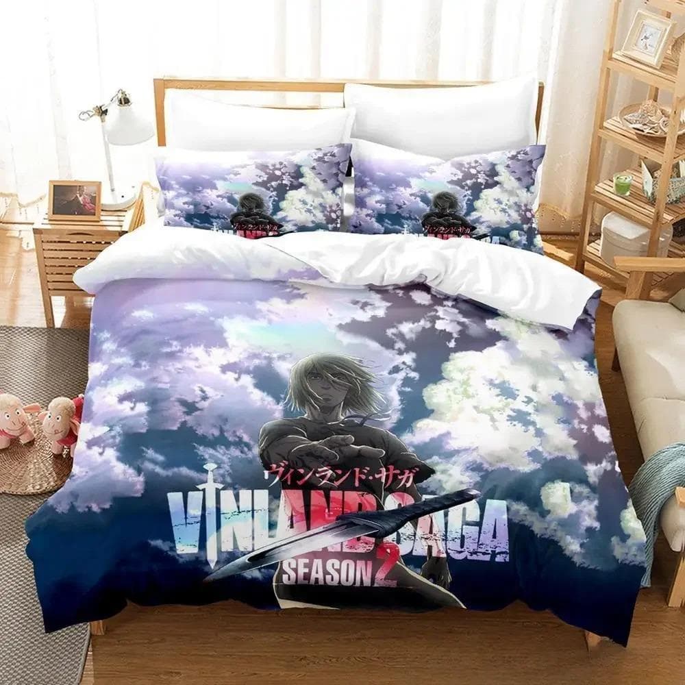 3D Anime Vinland Saga Bedding Set Single Twin Full Queen King Size Bed Set Adult Kid Bedroom Duvet cover Sets For Home Textiles 70x133cm 2pcs
