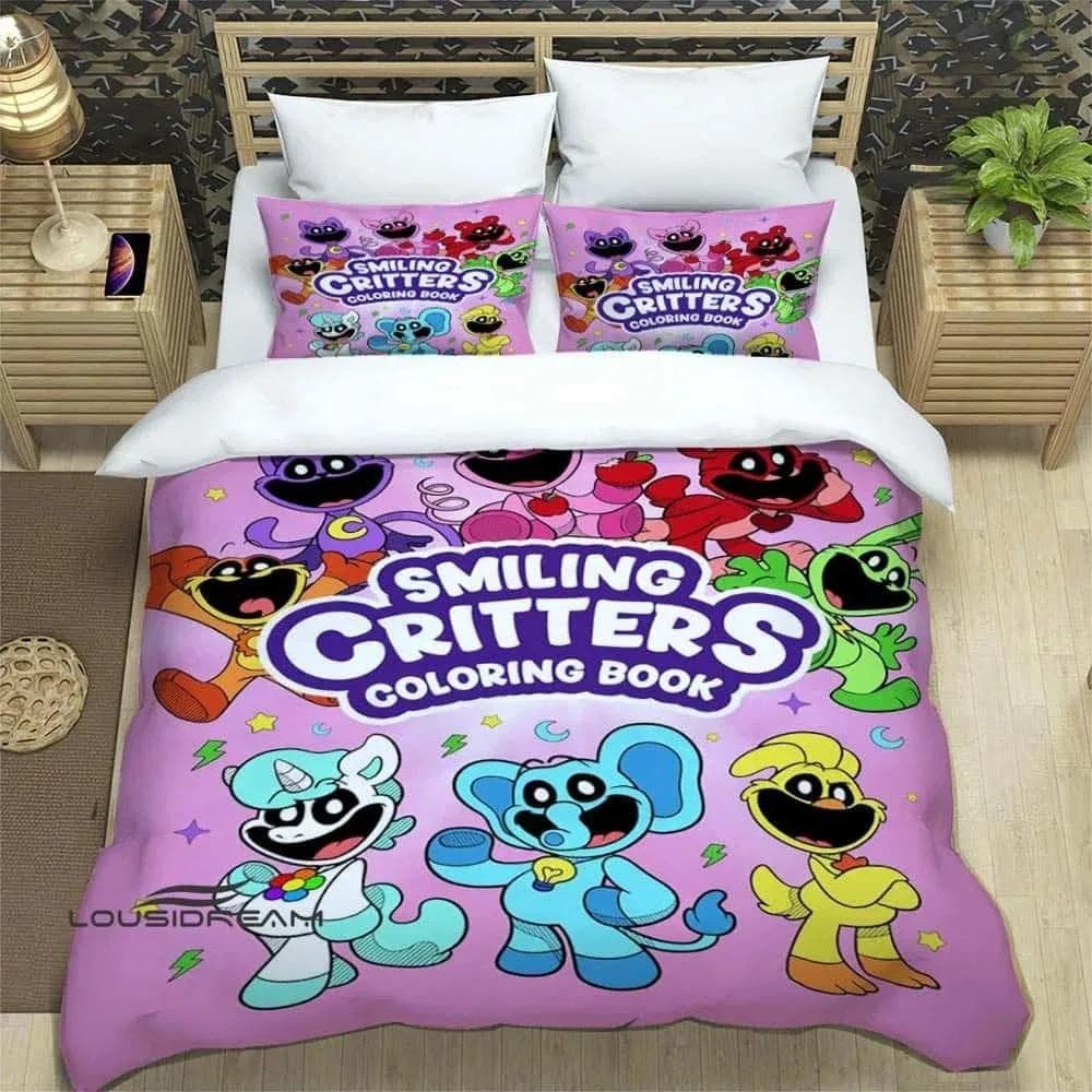 3D Cartoon S-smiling critters Bedding Sets exquisite bed supplies set duvet cover comforter set bedding set luxury birthday gift EU King(240x220cm)