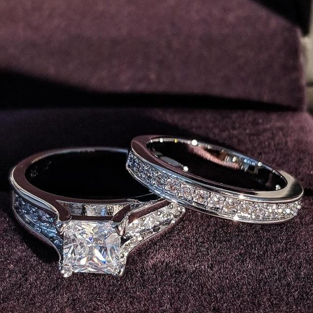 925 Sterling Silver Luxury Bold Big Wedding Rings Set for Bridal Women Engagement African Finger Christmas Gift Jewelry R4428 9
