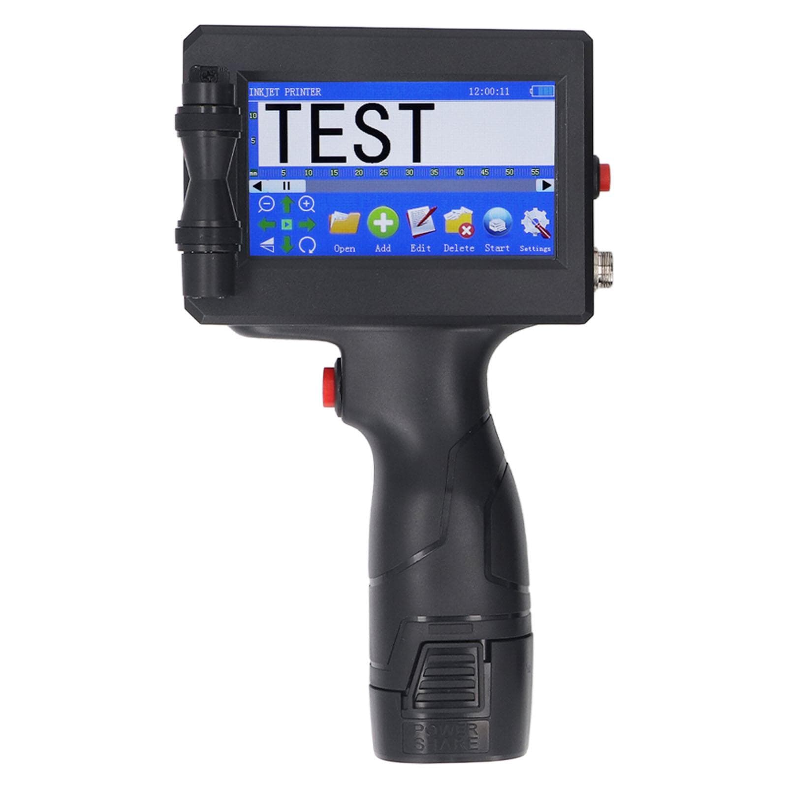 Handheld Inkjet Printer 12.7mm Multi Language Portable Inkjet Coding Machine with 4.3 Inch Touch US Plug