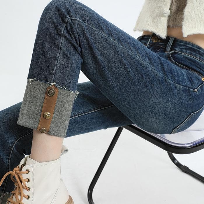 Women's Autumn and Winter Sweet and Cool Women's Clothing High Waist Small Straight Jeans Women's Autumn and Winter 2XL