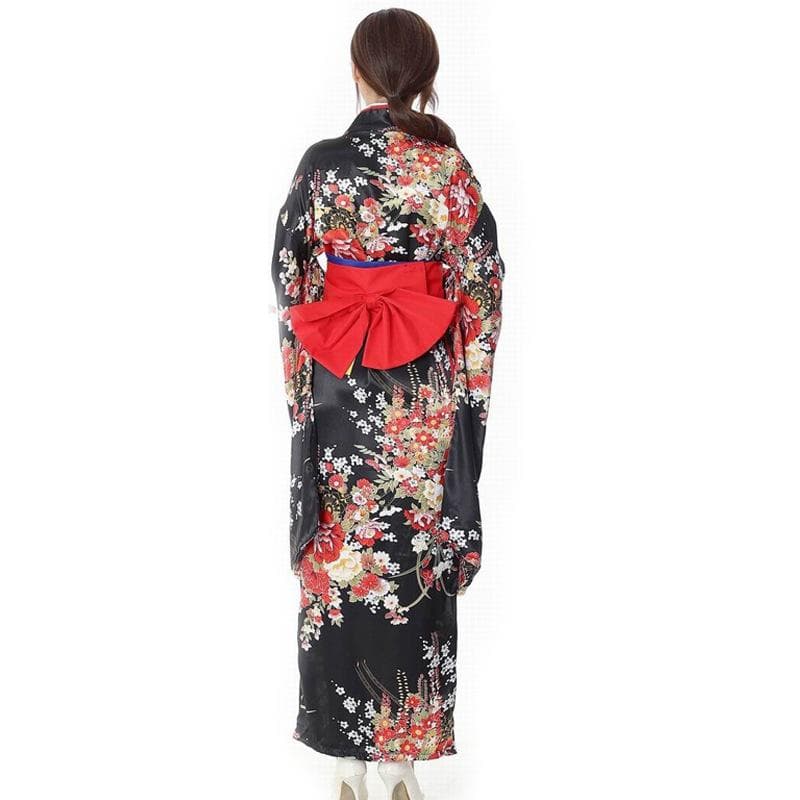 Japanese Hell Girl Yan Moai Long Sleeve Kimono  Cosplay Costume XXXL black