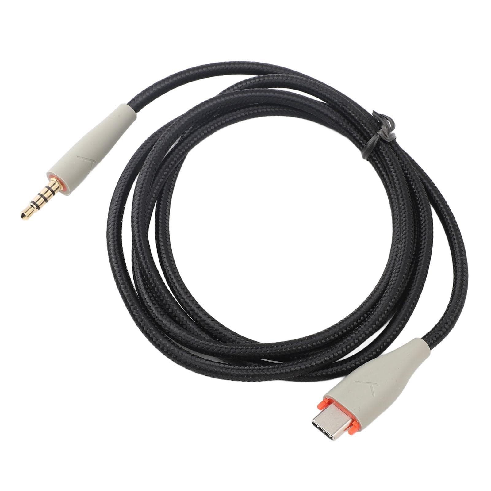 Type C to 3.5mm Headphone Aux Cable OFC Woven Cable Headphone Replacement Cable for MMX150 Headset gray