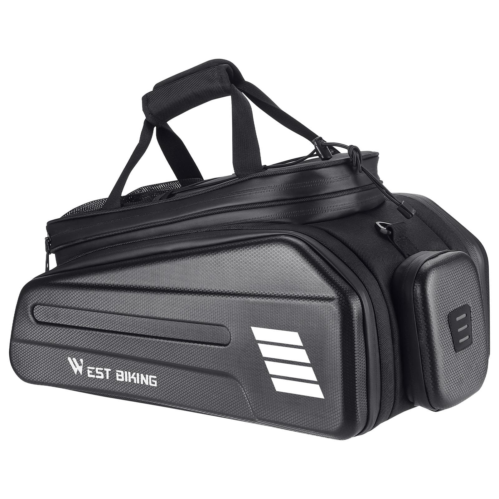 E-Bike RearSeat Bag Electric Bicycle Battery Bag Expandable Large Capacity Bicycle Rack Seats Bag black