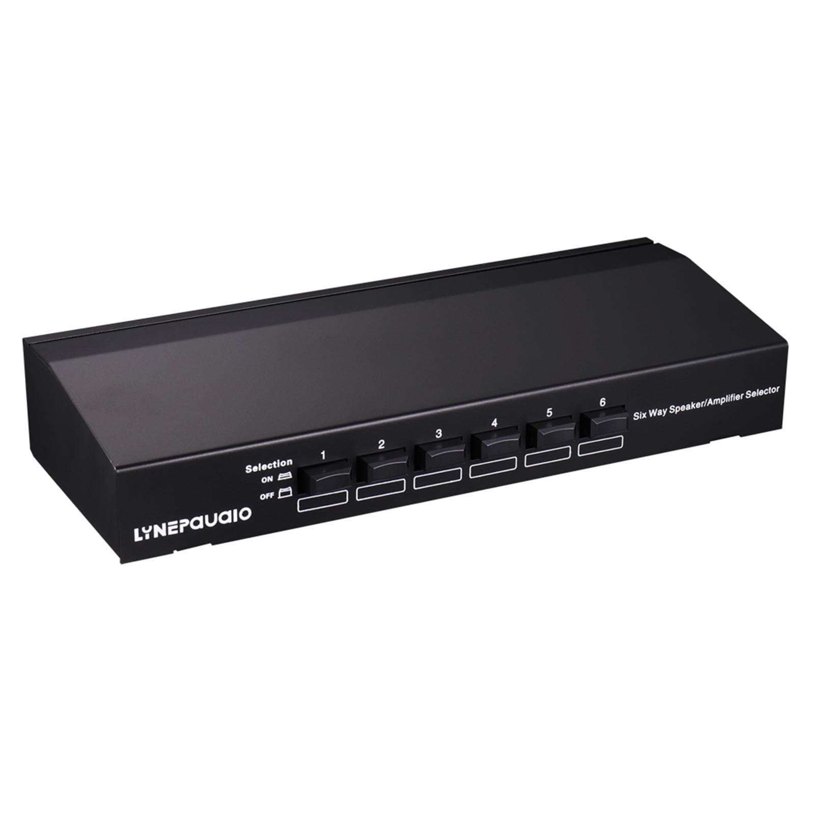LINEPAUDIO Professional 6 Pair Single Source Speaker Selector Bidirectional Connection Stereo black
