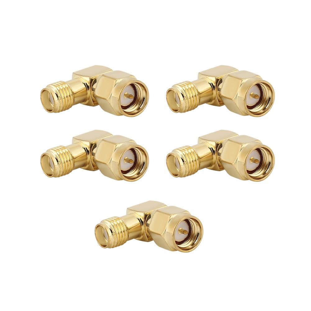 5PCS SMA Male to SMA Female Right Angle 50 OHM Connector for DAB Antenna Adapter