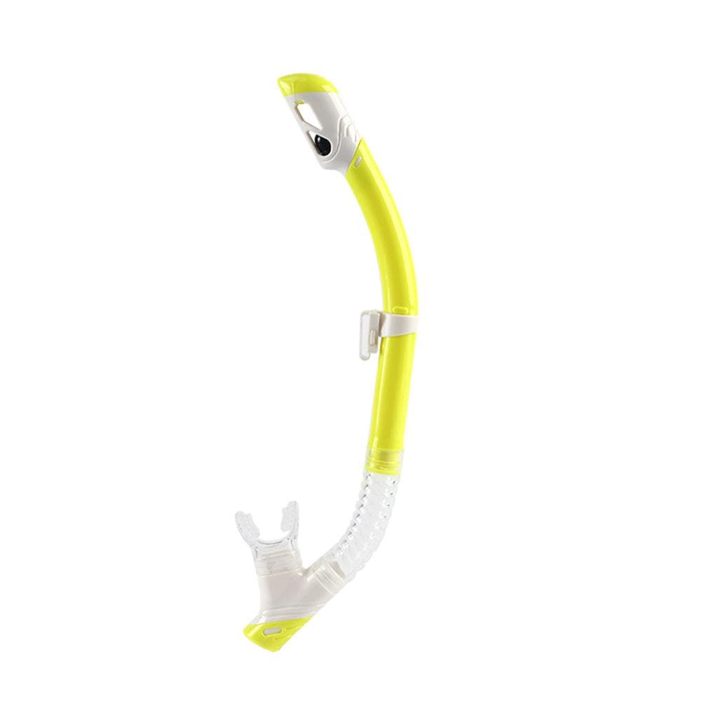 Full-Dry Adult Snorkel Breathing Tube with Automatic Waterproof Valve and Food-Grade Silicone yellow