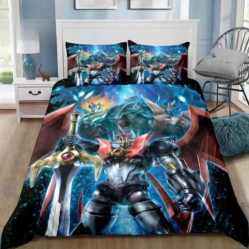 Mazinger z UFO Robot Grendizer Bedding Set Single Twin Full Queen King Size Bed Set Adult Boys Bedroom Anime Bedding Gift 135x200cm 2pcs