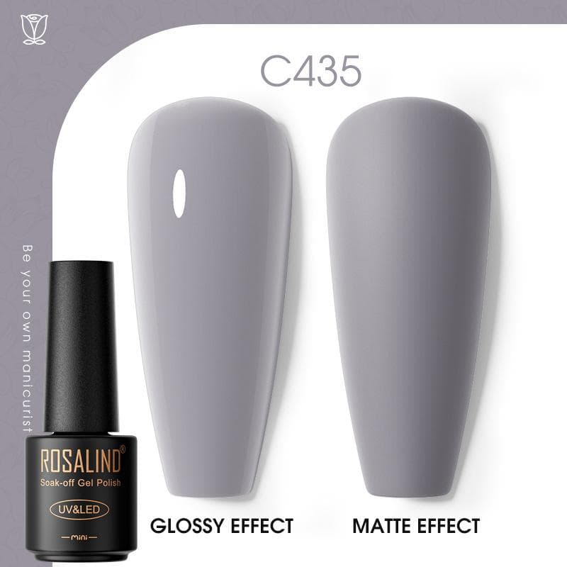 ROSALIND Nail Gel Polish Semi Permanent Varnish Hybrid UV Gel Polish Soak Off Nail Art Gel Top Base Coat Matt Top For Manicure Nail Art RA-C435