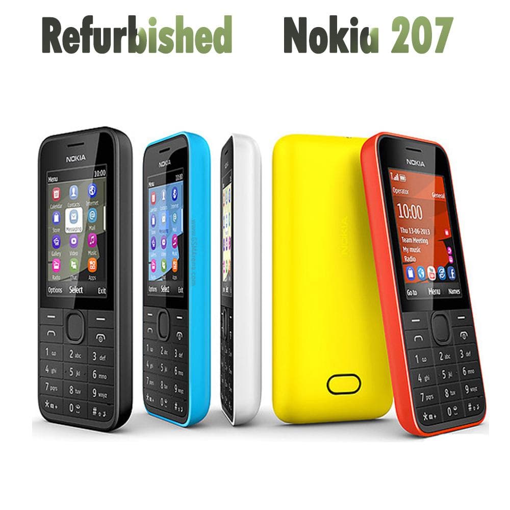 Refurbished Nokia Original Nokia 207 Mobile Phone With 1 SIM 1 Battery 1 charge black