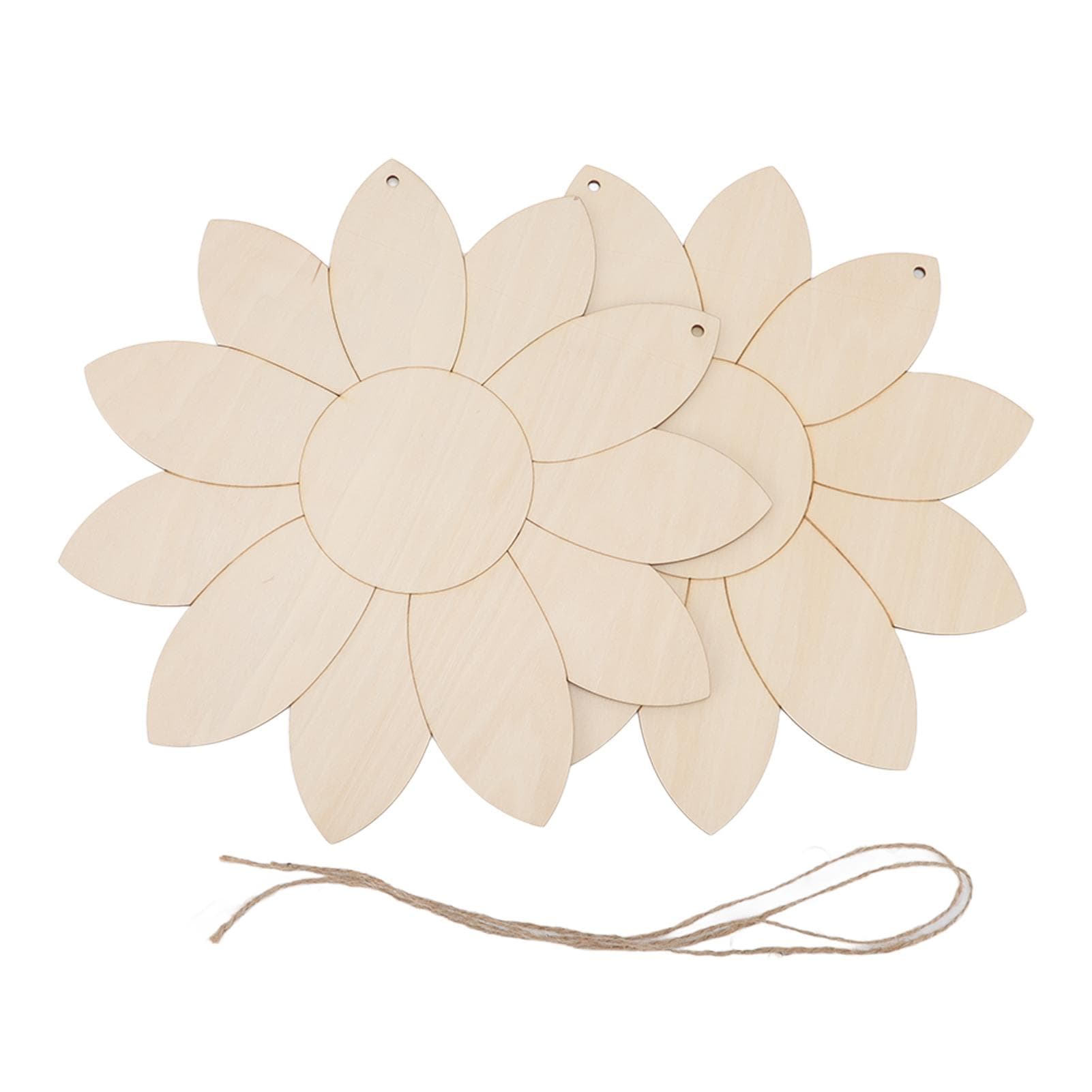 2pcs Wooden Flower Cutouts DIY Lotus Shape Unfinished Wooden Cutouts Home Garden Wood Chip Decor
