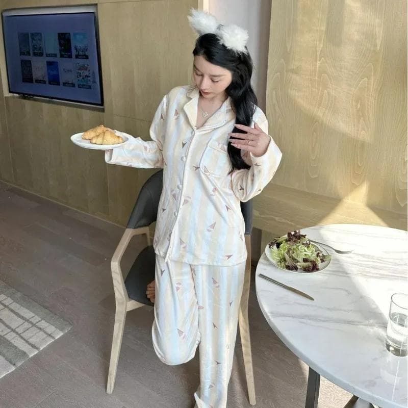 New Autumn and Winter Island Velvet Women's Loose High-end Soft Waxy Outer Wear Home Clothes XL