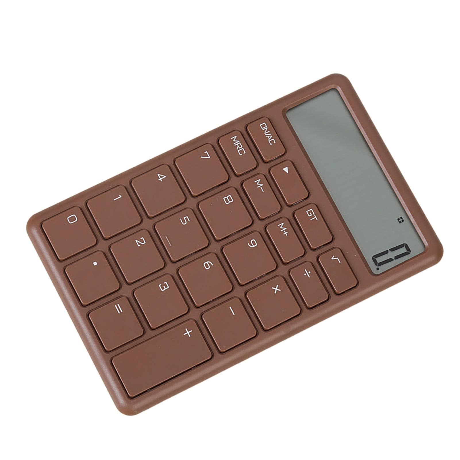 Mini Calculator Quiet LCD Display Prevent Slip Portable Small Calculator for Office Store Home brown