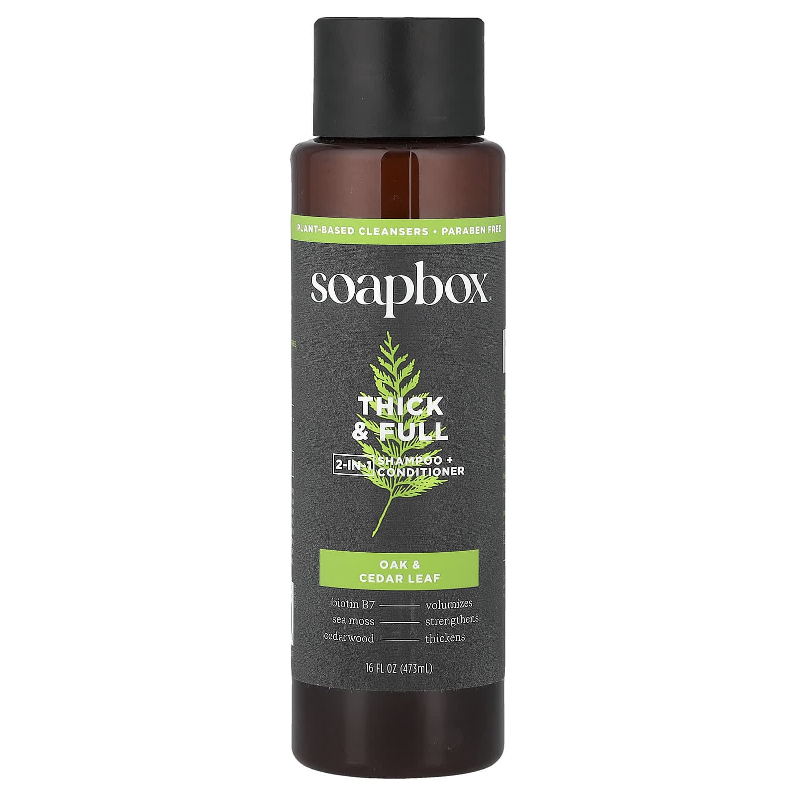 Soapbox, Seek & Full, 2-in-1 Shampoo + Conditioner, Oak and Cedar Leaf, 16 fl oz (473 ml)