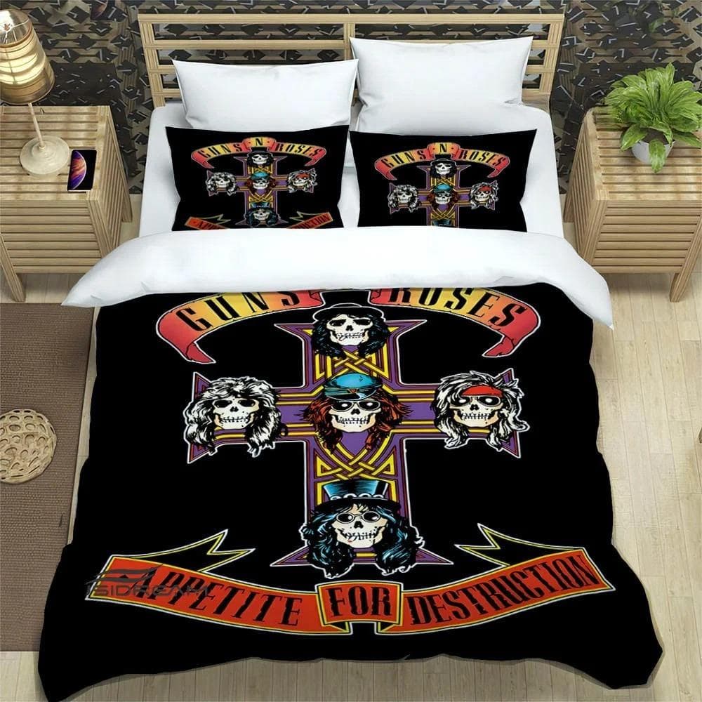 Rock Band Guns N' Roses  Bedding Sets exquisite bed supplies set duvet cover bed comforter set bedding set luxury birthday gift 70x133cm 2pcs