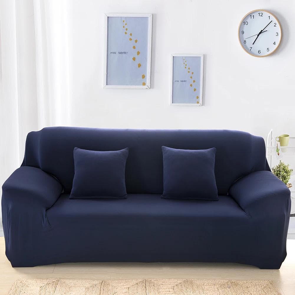 Solid Color 1/2/3/4 Seat Sofa Covers for Living Room Elastic Milk Silk Cover Corner Couch Slipcovers Chair Furniture Protector 1-Seat 90-140cm