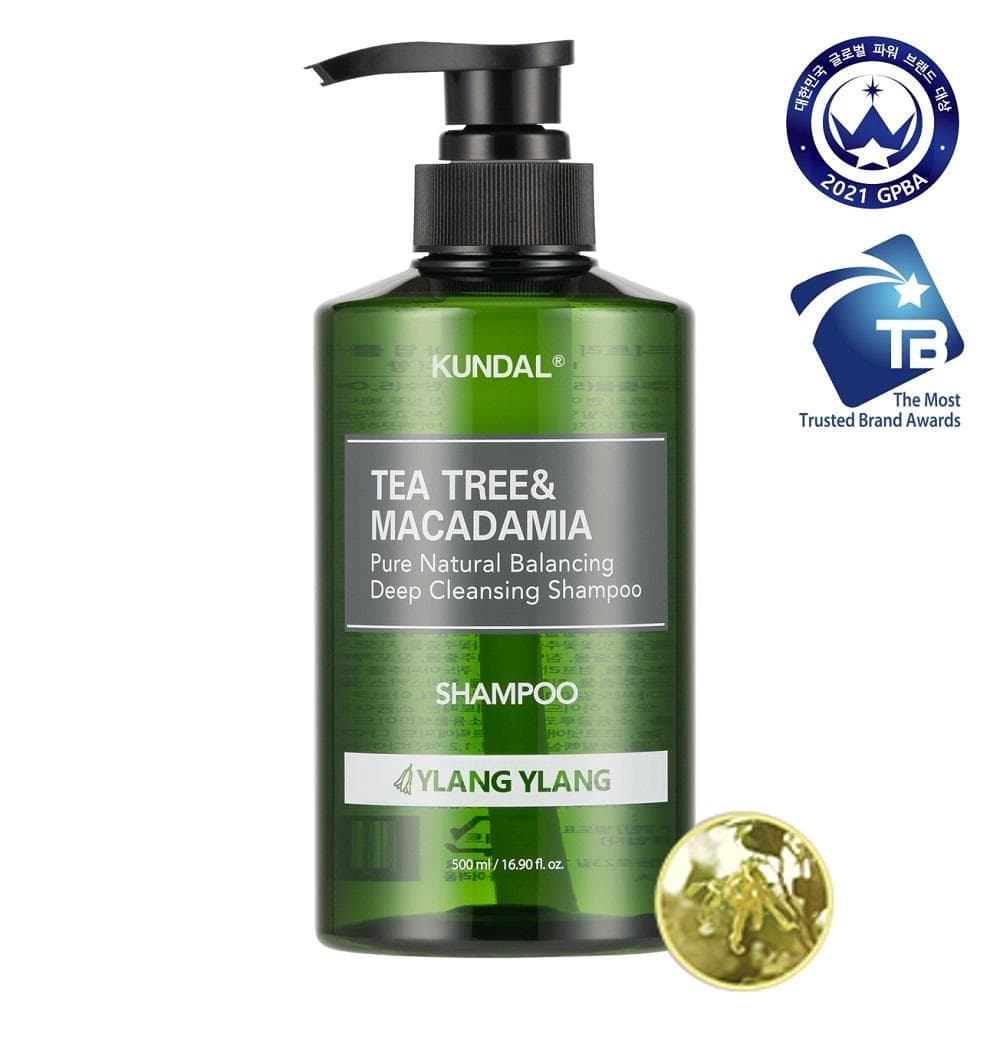 Kundal Tea Tree & Macadamia Deep Cleansing Oily Shampoo 500ml 4 types, choose 1 ylang ylang