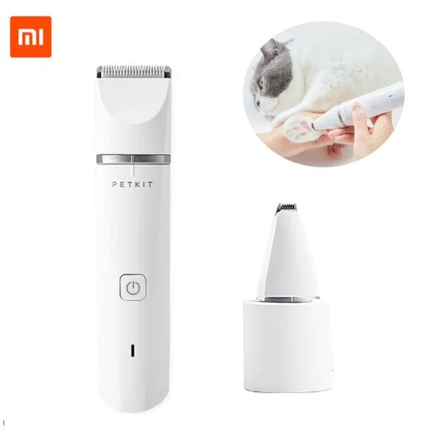 Xiaomi Pets Hair Clipper 2 In 1 Double Cutter Head Professional Hair Trimmer Dog Cat Waterproof Pet Clipper Eye Hair Clean Tools
