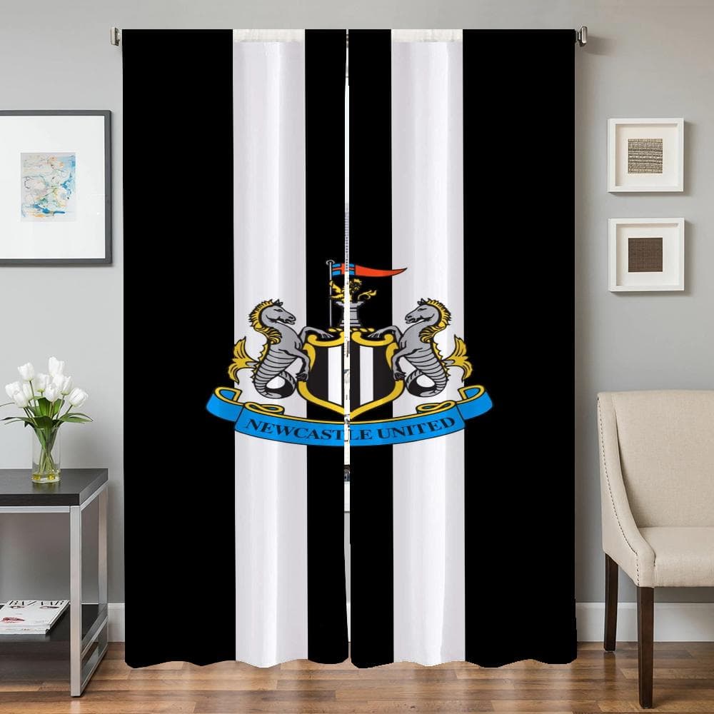 Kitchen Curtains for Living Room 2 Pieces Blackout Curtains Door Curtain N-newcastle United Fc Bedroom Decoration Partition Home W107xH160cmx2pcs-CL