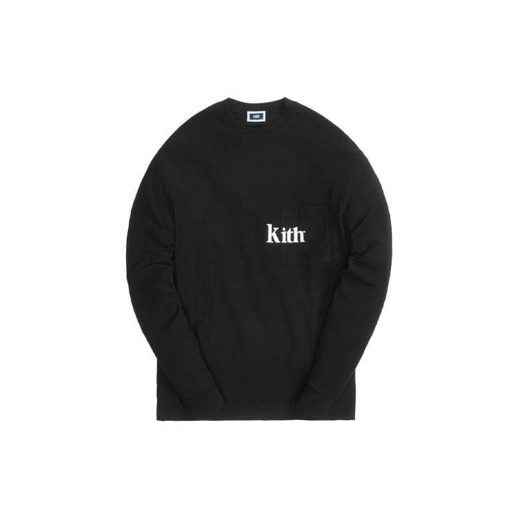 Kith Long-Sleeve Quinn Tee Black Unisex Tops KH3994-001 M