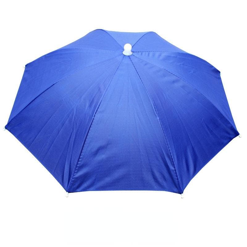 Foldable Umbrella Hat Cap Headwear Umbrella for Fishing Hiking Beach Camping Cap Head Hats Outdoor sapphire