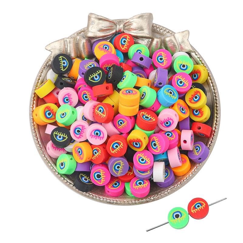 30Pcs Soft Clay Halloween Flower Beads For DIY Necklace Bracelet Earrings Jewelry Making Craft Accessories