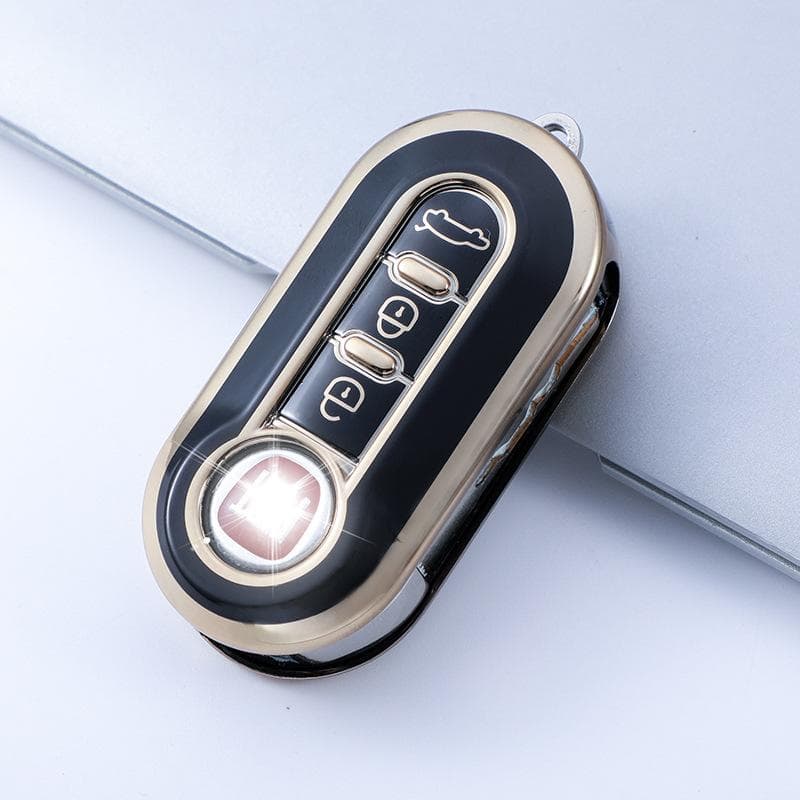 New TPU Car Flip Key Case Cover Shell For FIAT 500 Ducato Punto Panda Lancia Musa For Citroen Jumper Peugeot Boxer Accessories black