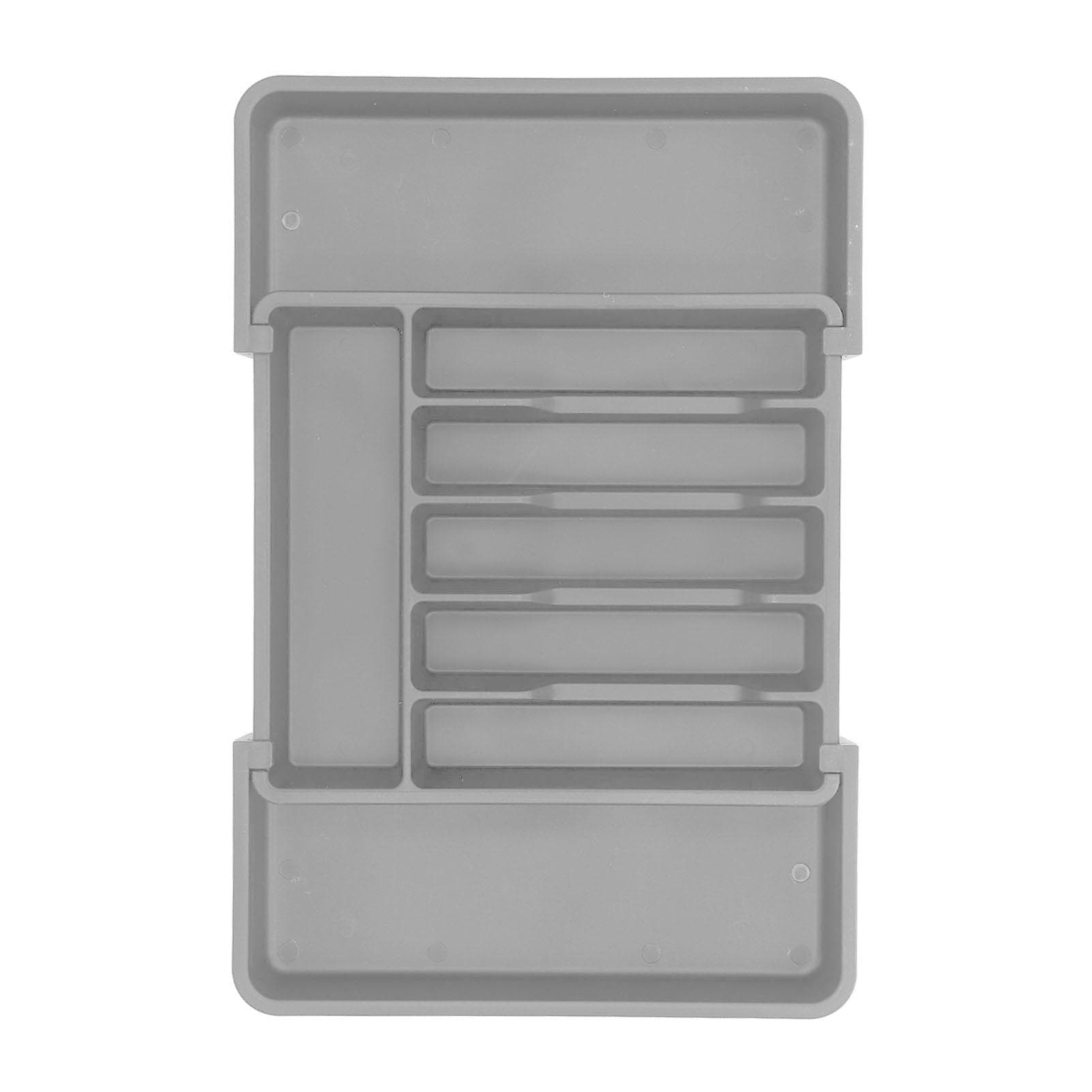 Expandable Drawer Organizer Classified Storage Flatware Cutlery Utensil Tray for Kitchen White