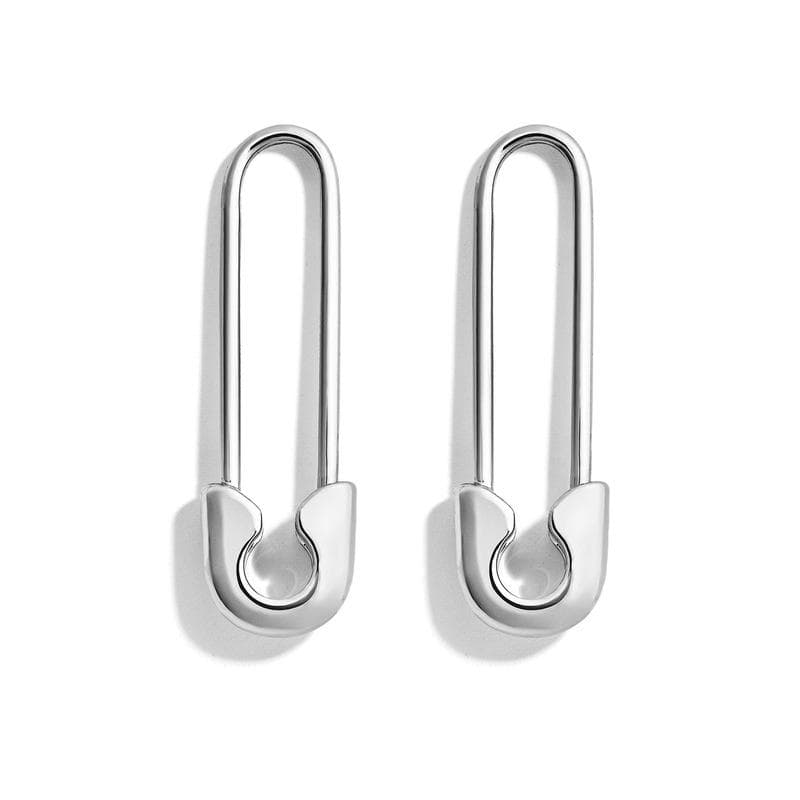 Creative Fashion Safety Pin Earrings Trend Punk Goth Edgy Drop Earrings Cartilage Earrings Women's Jewelry silver