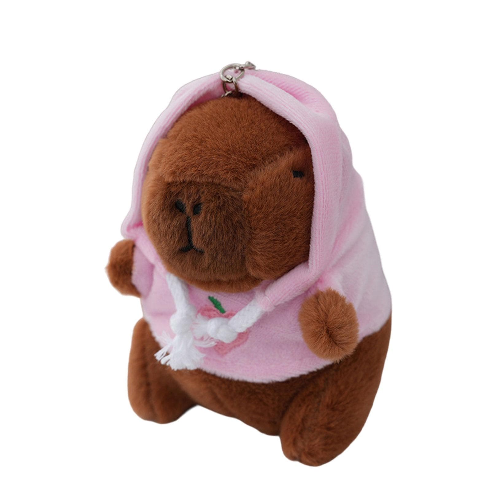 Lovely Cartoon Capybara Plush Toy Doll Keychain for Bag Hanging and Car Decoration Bag Hanging Ornament pink