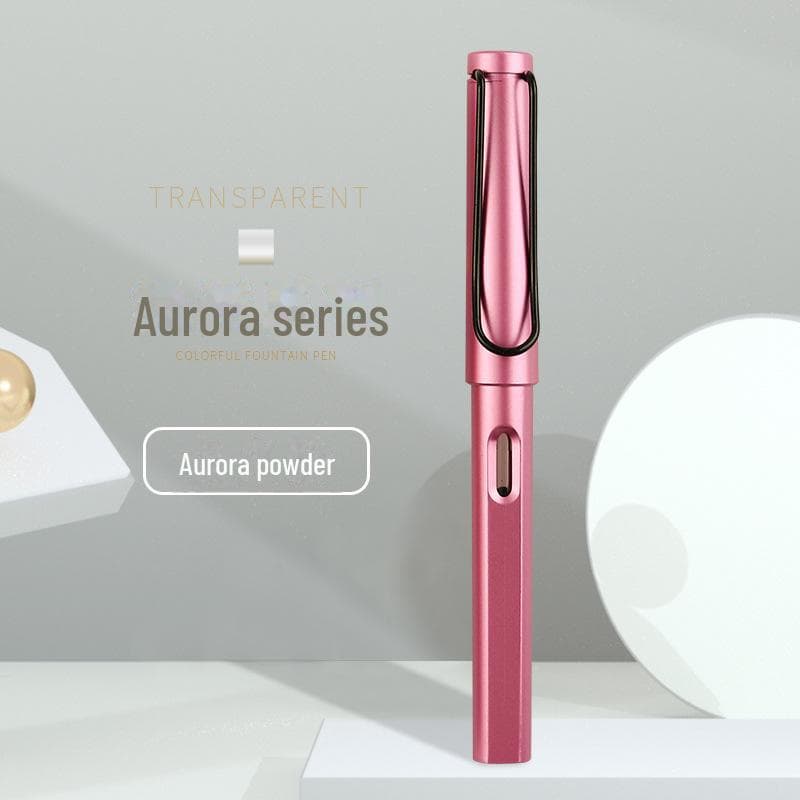 Colorful Student Fountain Pen with Replaceable Ink Capsule for Calligraphy and Correct Writing Posture 0.5mm with Converter