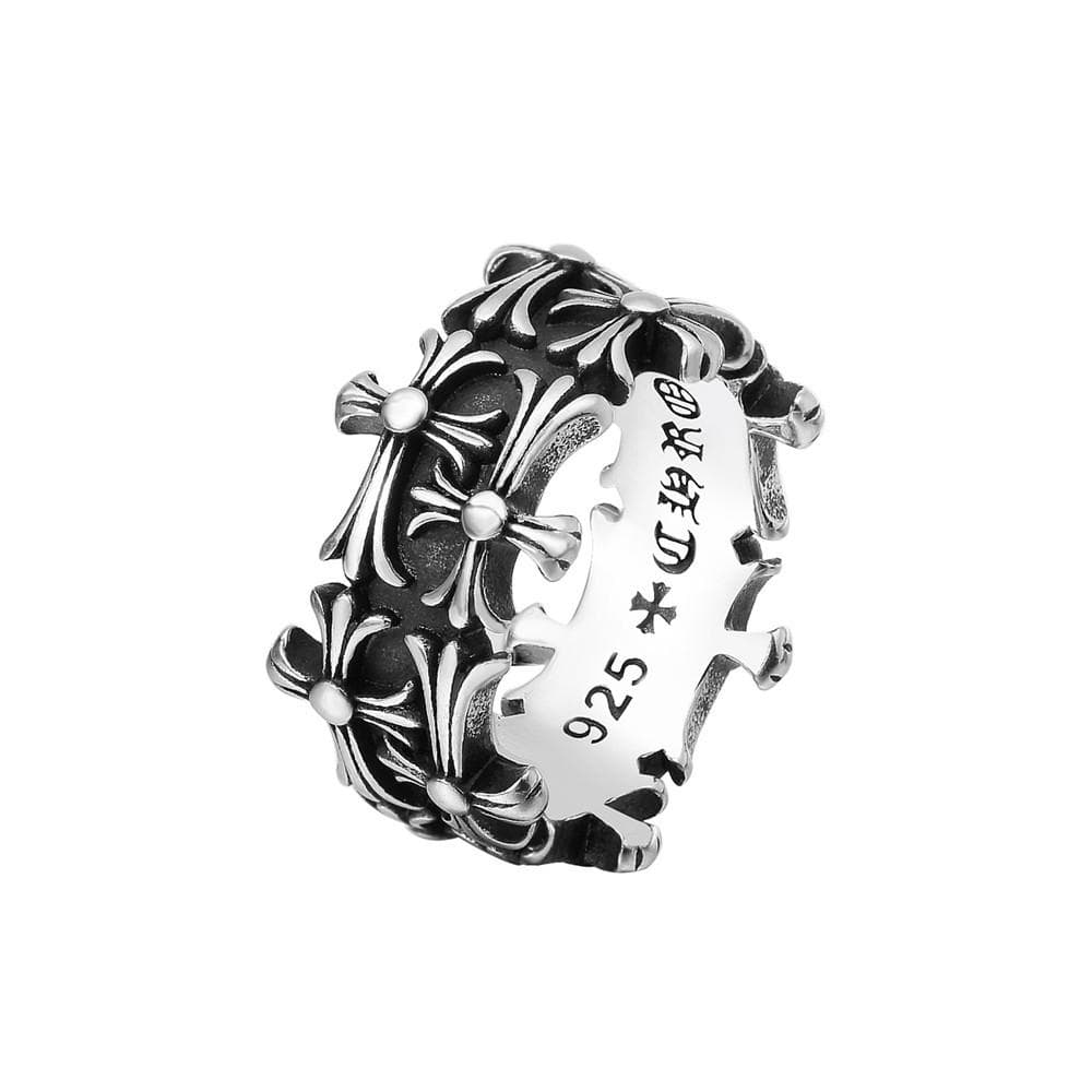 Personalized Retro Cross Men's Titanium Steel Ring 9