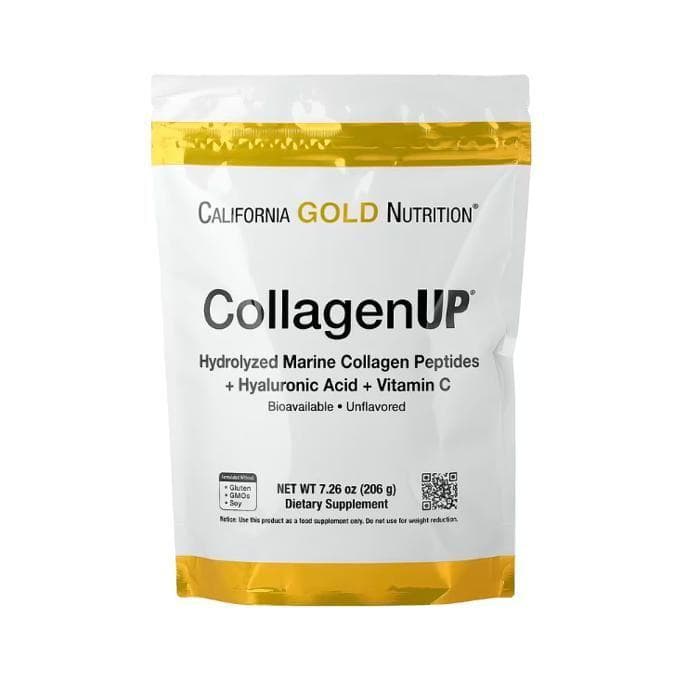 Marine Collagen Supplement - California Gold Nutrition - Hydrolyzed - Hyaluronic Acid - Vitamin C - 206g