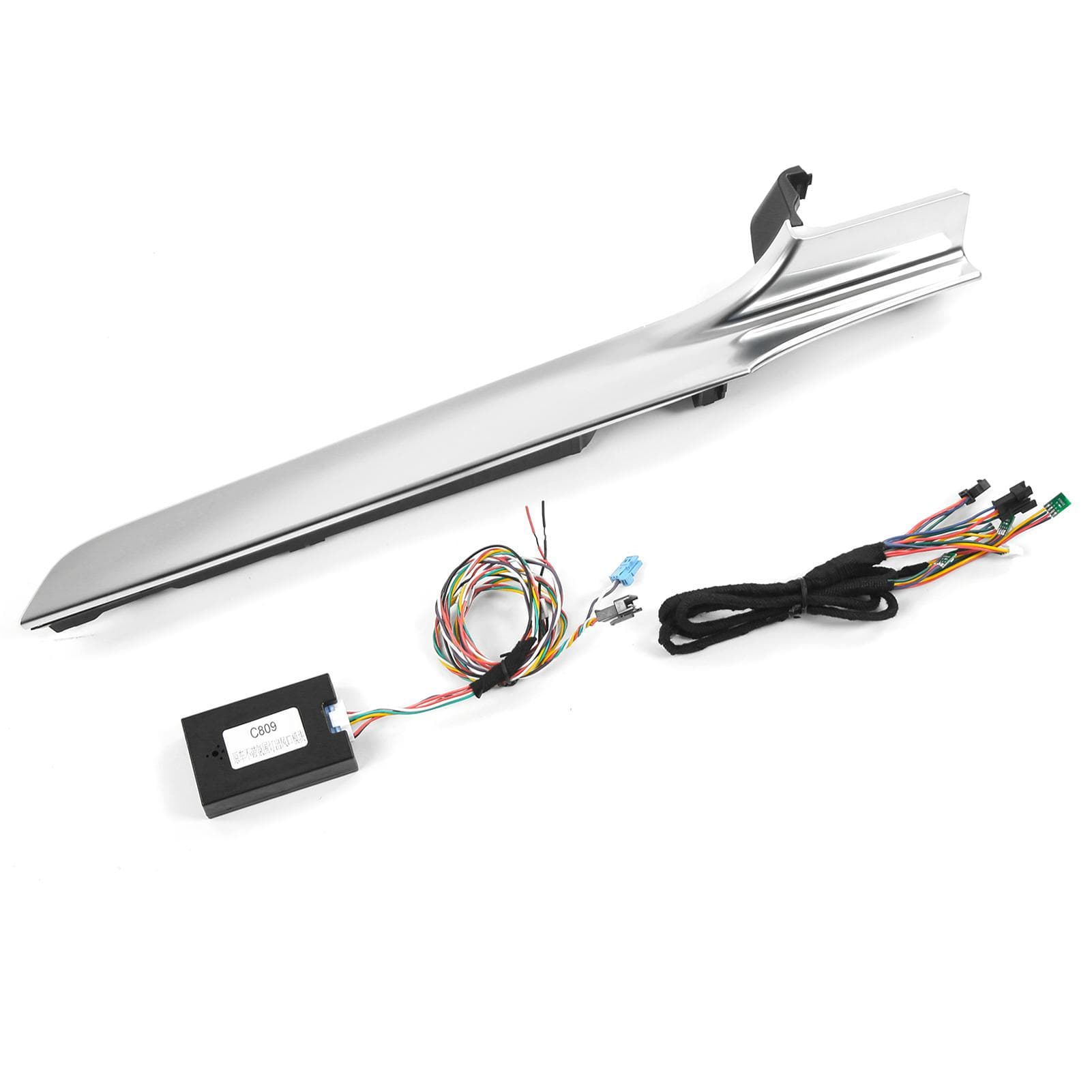 64 Color Passenger Dashboard Cover Trim with Ambient Light RHD Replacement for Mercedes Benz C