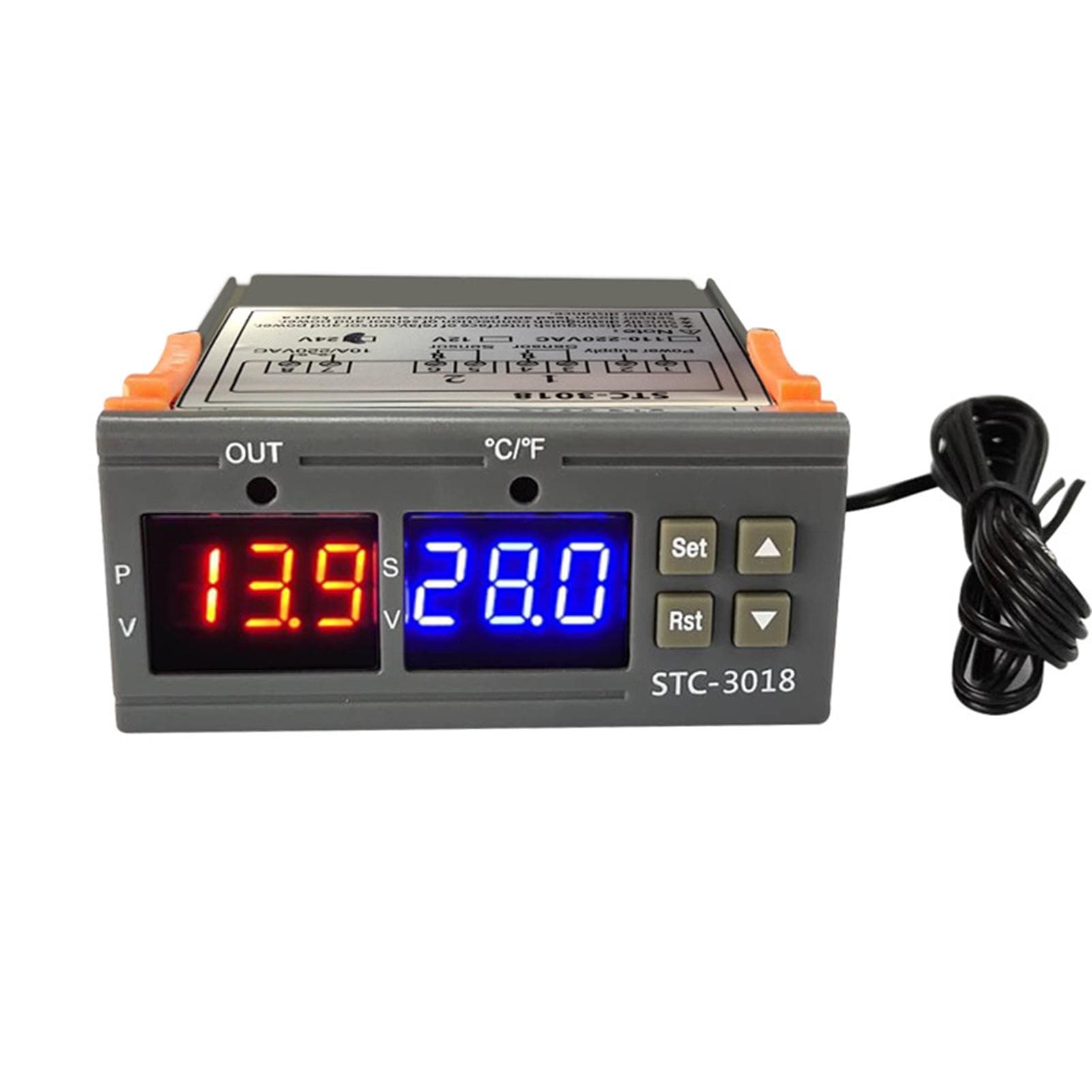 STC-3018 Temperature Controller, Digital LED Display Thermostat, Temperature Control Switch Micro 24V