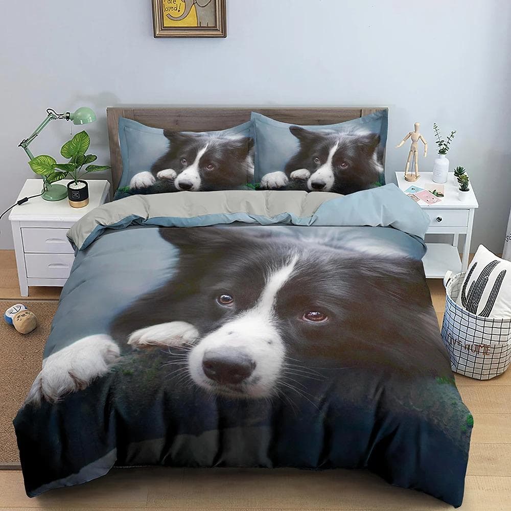 3D Printed Pet Cute Dog Bedding Set Boys Girls Twin Queen Size Duvet Cover Pillowcase Bed Kids Adult Fashion Home Textileextile 70x133cm 2pcs