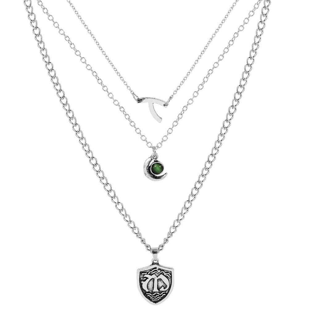 3 Layer Necklace for Women Family Pendant Necklace Multi Layer Necklace Cosplay Jewelry Clavicle