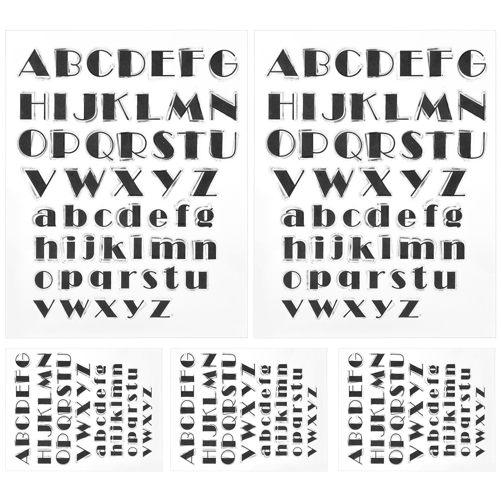 5Pcs Transparent Stamp TPR DIY Journal Scrapbooking Capital Lower Case 52 Alphabet Rubber T1766