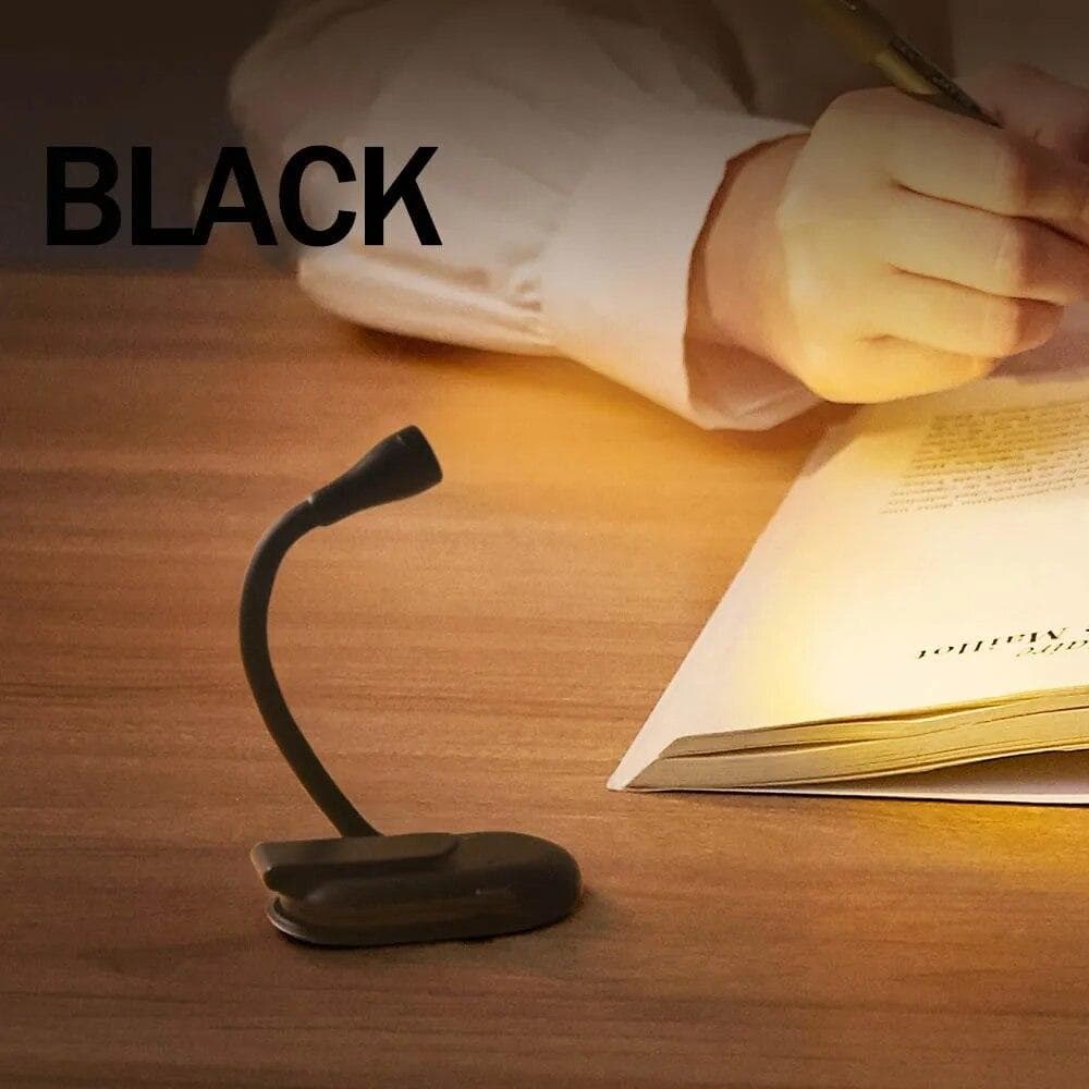 Mini Foldable Book Light Eye Protection Light Clip-on Study Lamp USB Rechargeable Travel Bedroom Reading Lamp black