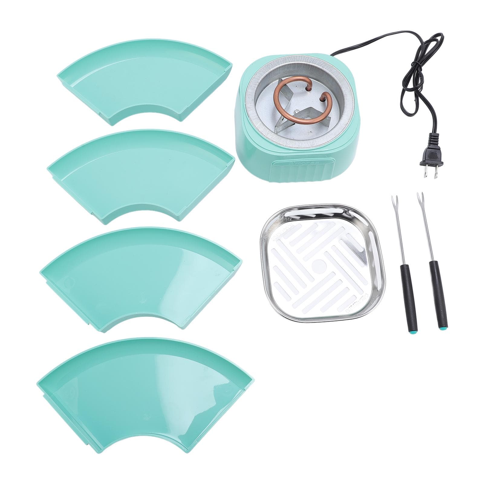 Indoor Electric Smores Maker with 4 Detachable Trays Adjustable Temperature Tabletop Chocolate