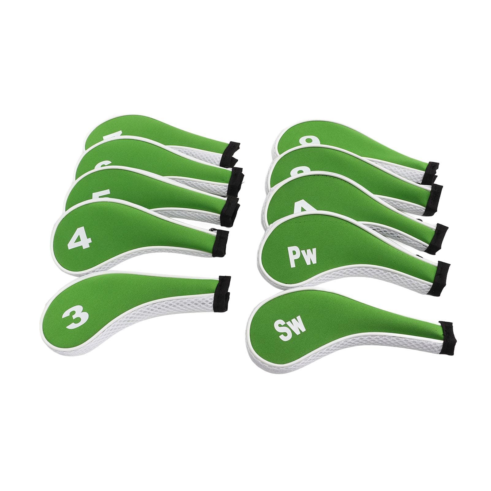 10 Pcs Golf Iron Head Cover Set with Zipper Golf Club Headcovers Fits Most Clubs Protective Golf